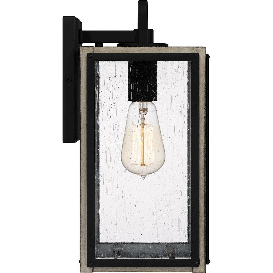 Bramshaw 1 Light Outdoor Lantern, Matte Black/Seeded