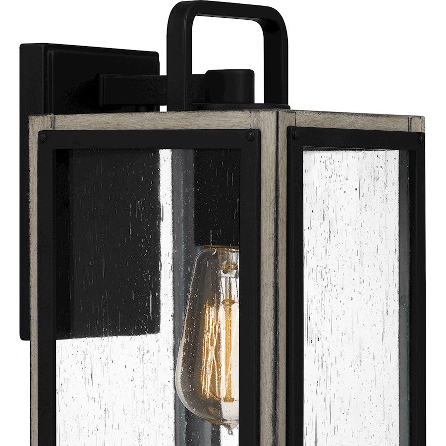 Bramshaw 1 Light Outdoor Lantern, Matte Black/Seeded