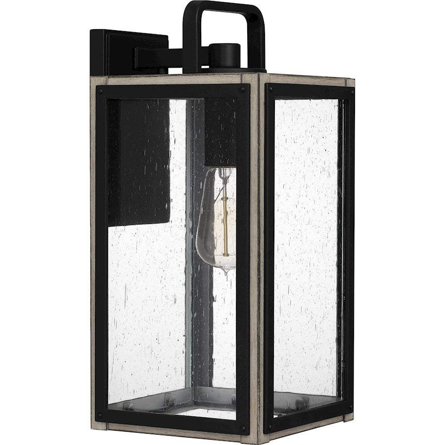 Bramshaw 1 Light Outdoor Lantern, Matte Black/Seeded