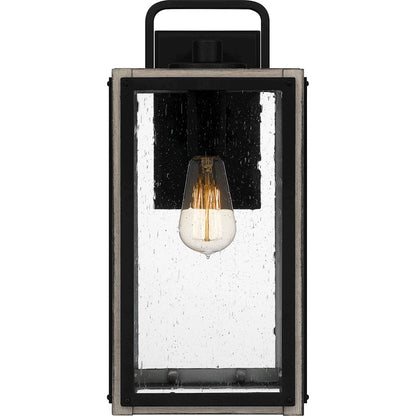 Bramshaw 1 Light Outdoor Lantern, Matte Black/Seeded