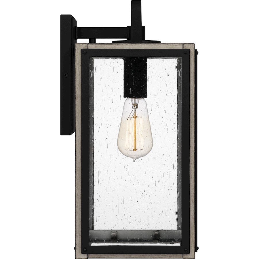 Bramshaw 1 Light Outdoor Lantern, Matte Black/Seeded