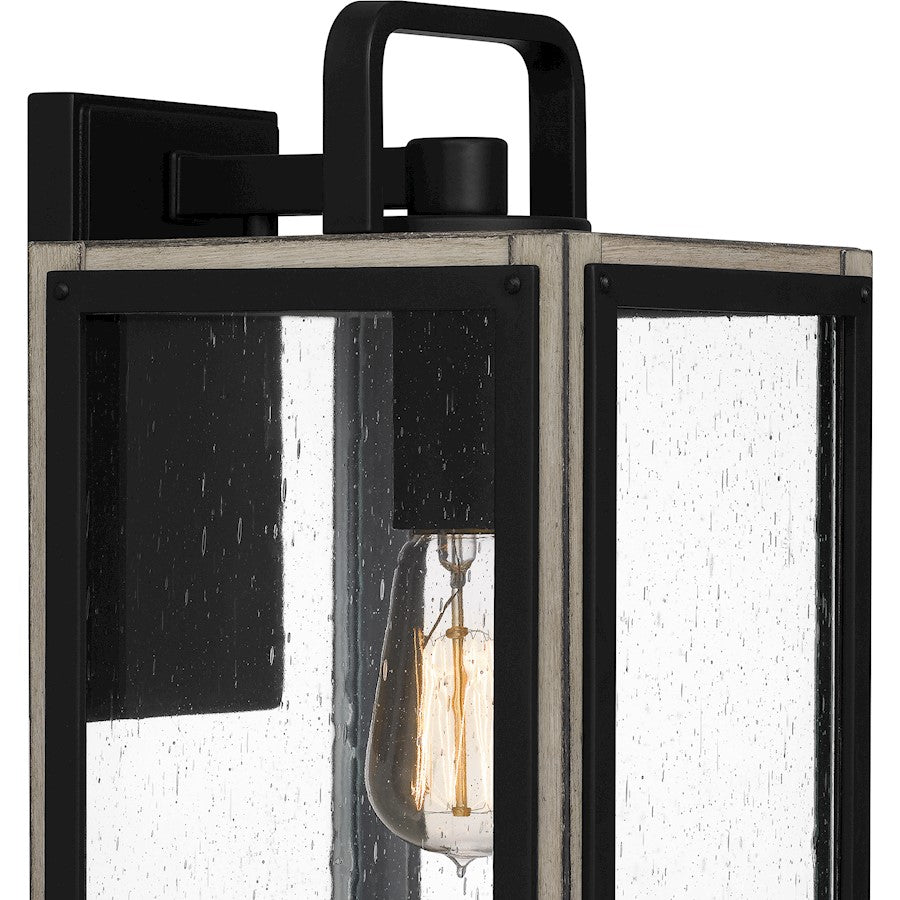 Bramshaw 1 Light Outdoor Lantern, Matte Black/Seeded