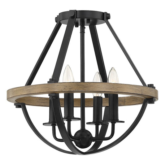 Bartlett 4 Light Semi-Flush Mount, Earth Black