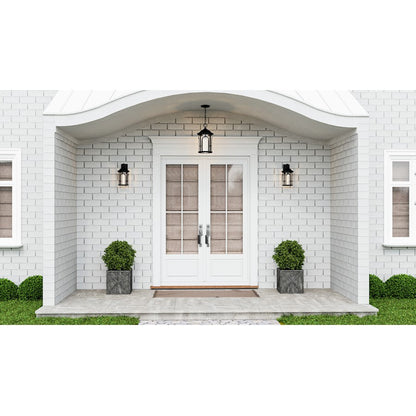 Brampton 1 Light Outdoor Lantern, Matte Black/Clear