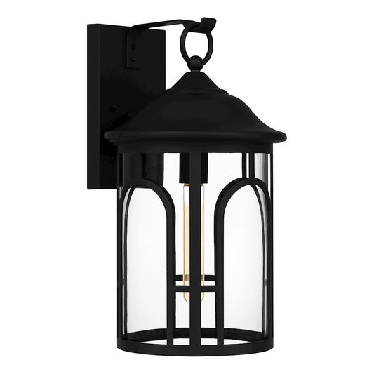 Brampton 1 Light Outdoor Lantern, Matte Black/Clear