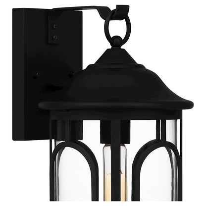 Brampton 1 Light Outdoor Lantern, Matte Black/Clear