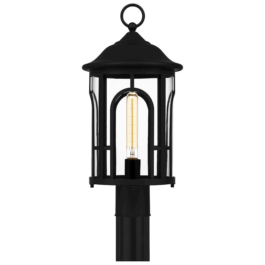 Brampton 1 Light 20" Outdoor Lantern, Matte Black/Clear