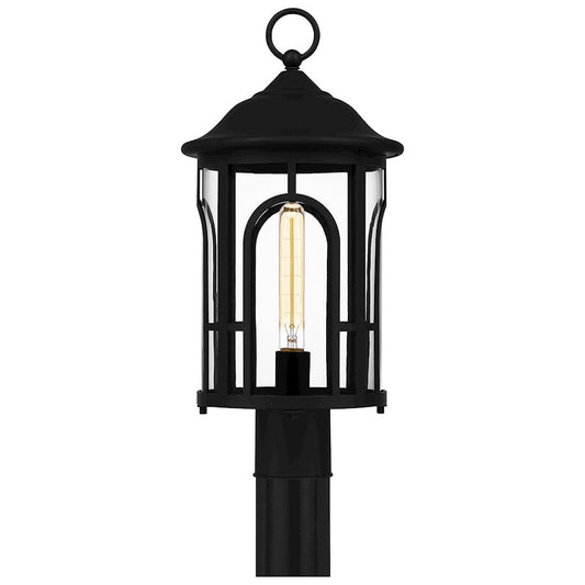 Brampton 1 Light 20" Outdoor Lantern, Matte Black/Clear