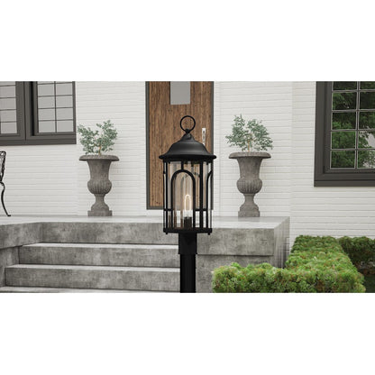 Brampton 1 Light 20" Outdoor Lantern, Matte Black/Clear