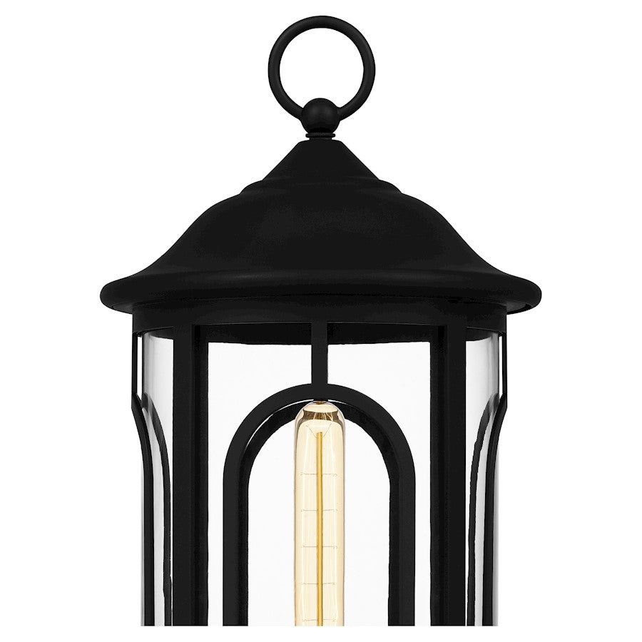 Brampton 1 Light 20" Outdoor Lantern, Matte Black/Clear