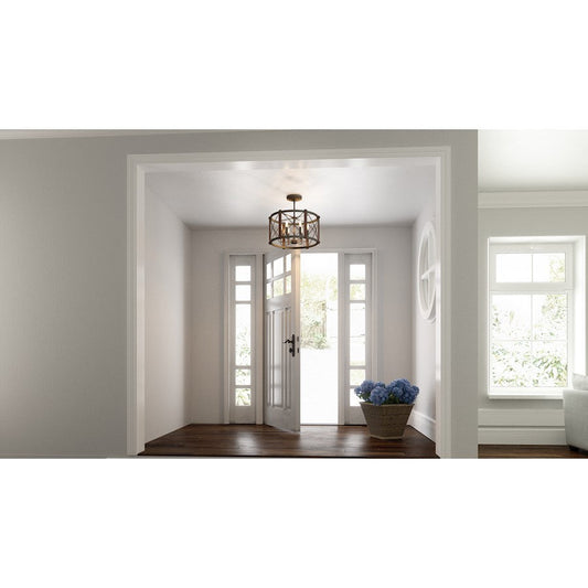 Quoizel Baron 6 Light Semi-Flush Mount, Marcado Black - BRO1720MK