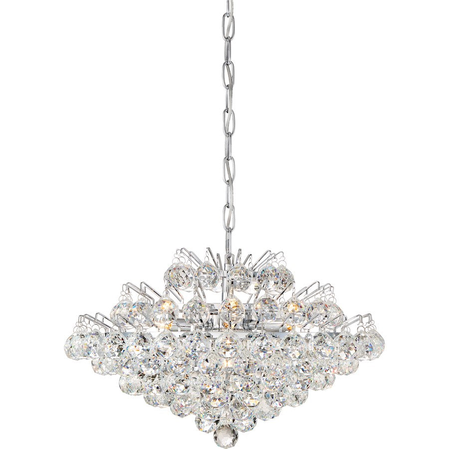 Bordeaux Clear Crystal Pendant, Polished Chrome