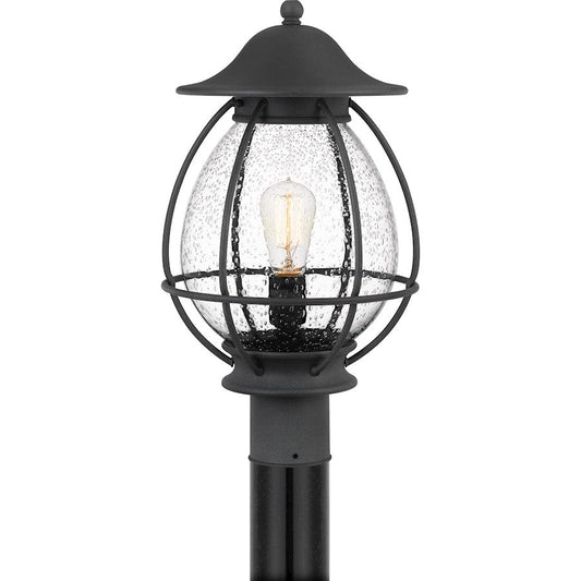 Boston 1 Light Outdoor Post Lantern, Mottled Black