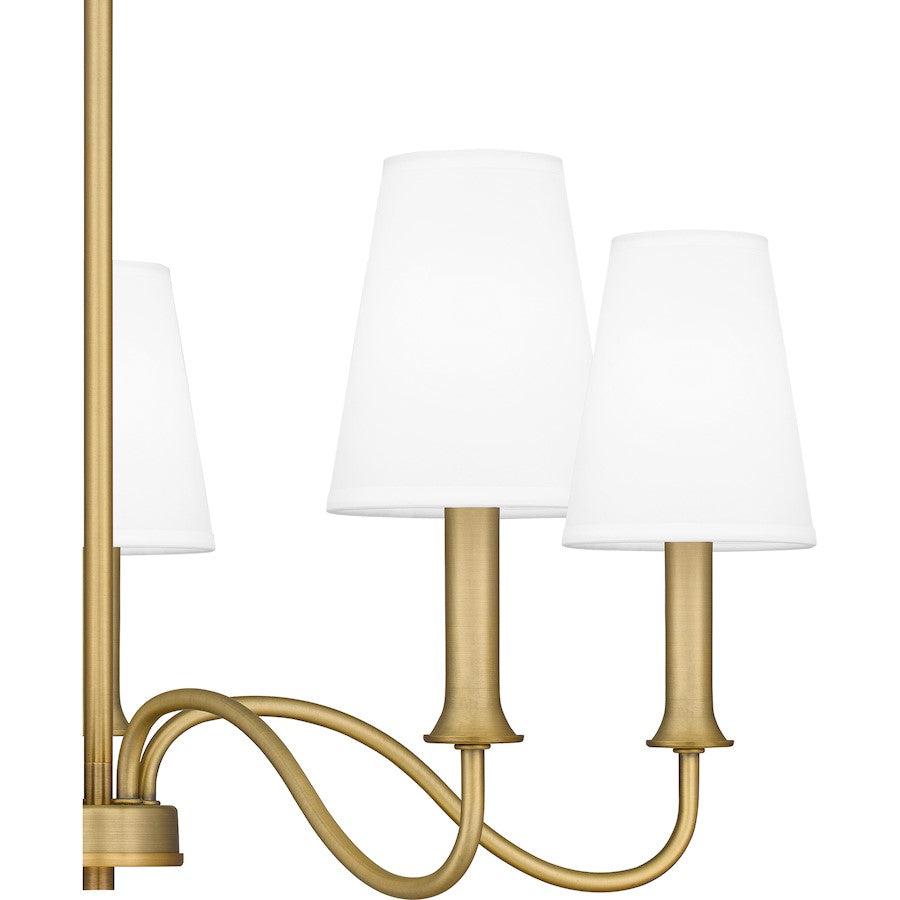 Beatty 5 Light Chandelier, Aged Brass/White Parchment