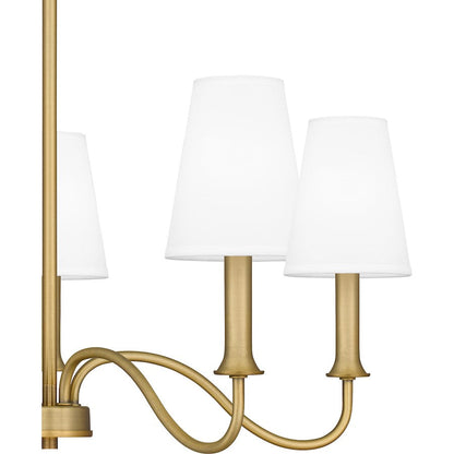 Beatty 5 Light Chandelier, Aged Brass/White Parchment