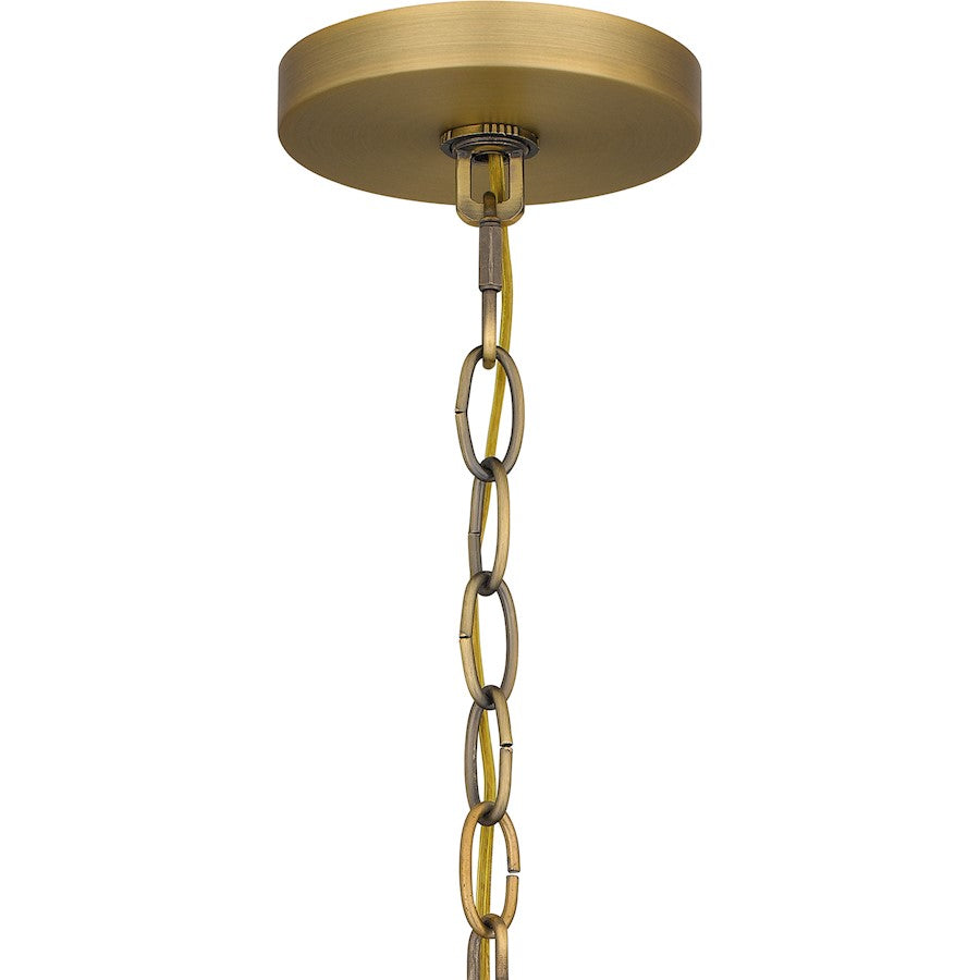 Beatty 5 Light Chandelier, Aged Brass/White Parchment