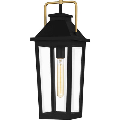 Buckley 1 Light 21" Outdoor Lantern, Black/Clear Beveled