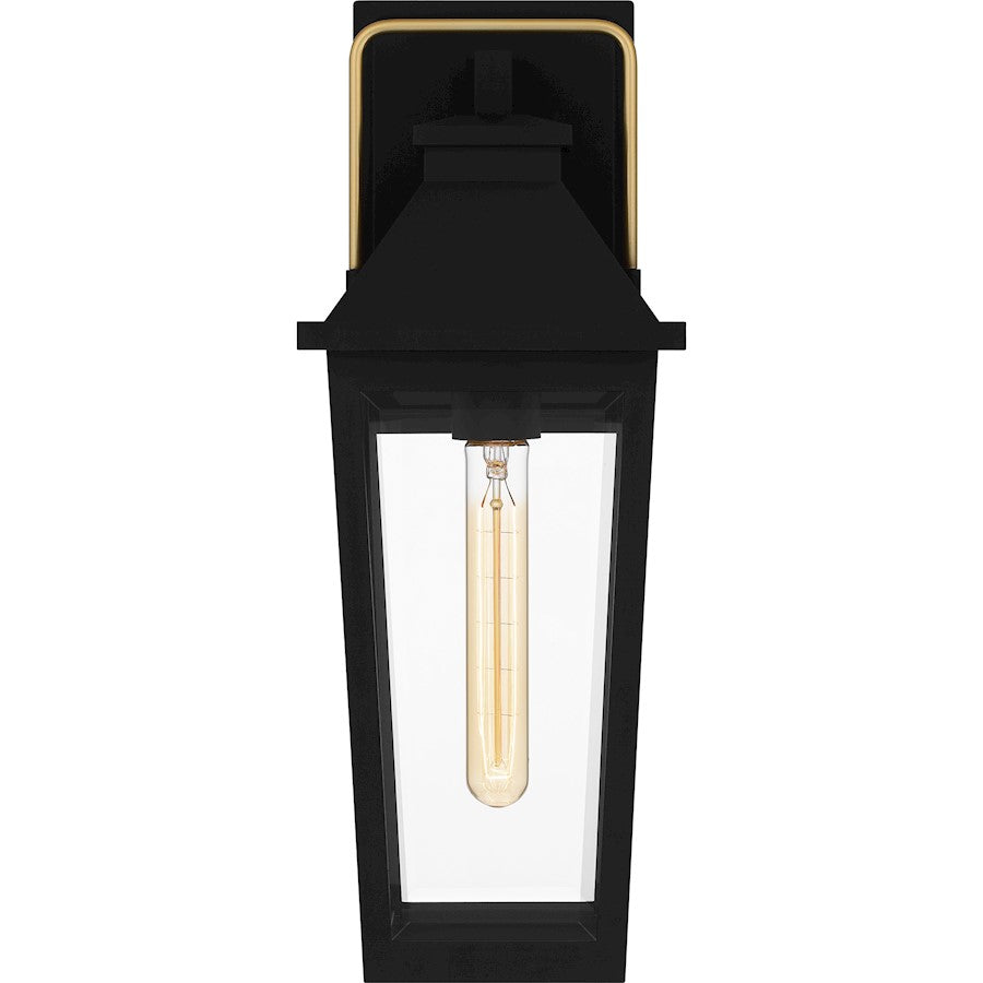 Buckley 1 Light Outdoor Lantern, Black/Clear Beveled