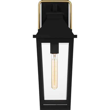 Buckley 1 Light Outdoor Lantern, Black/Clear Beveled