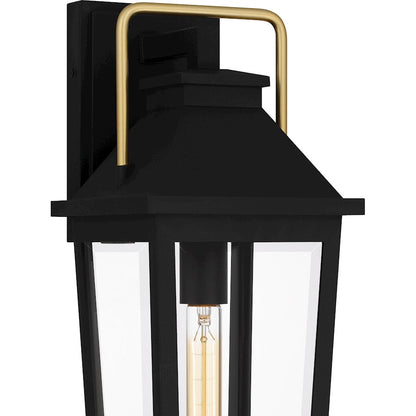 Buckley 1 Light Outdoor Lantern, Black/Clear Beveled