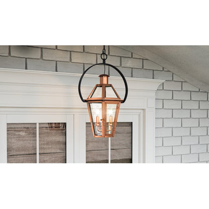 Burdett 2 Light Outdoor Lantern, Aged Copper/Clear