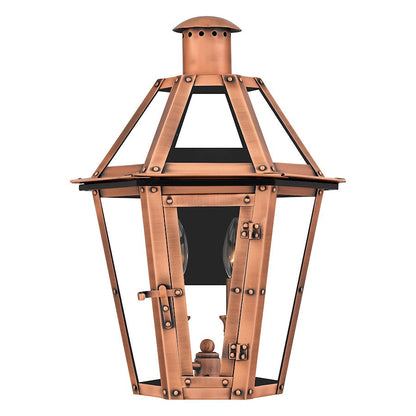 Burdett Outdoor Lantern, Aged Copper/Clear Tempered