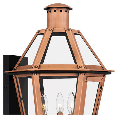 Burdett 3 Light 21" Outdoor Lantern, Aged Copper/Clear