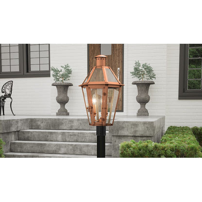 Burdett 3 Light 24" Outdoor Lantern, Aged Copper/Clear