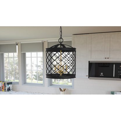 Calais 4 Light Pendant, Earth Black