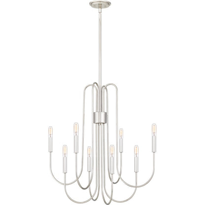 Quoizel Cabry 8 Light Chandelier, Polished Nickel - CBR5028PK