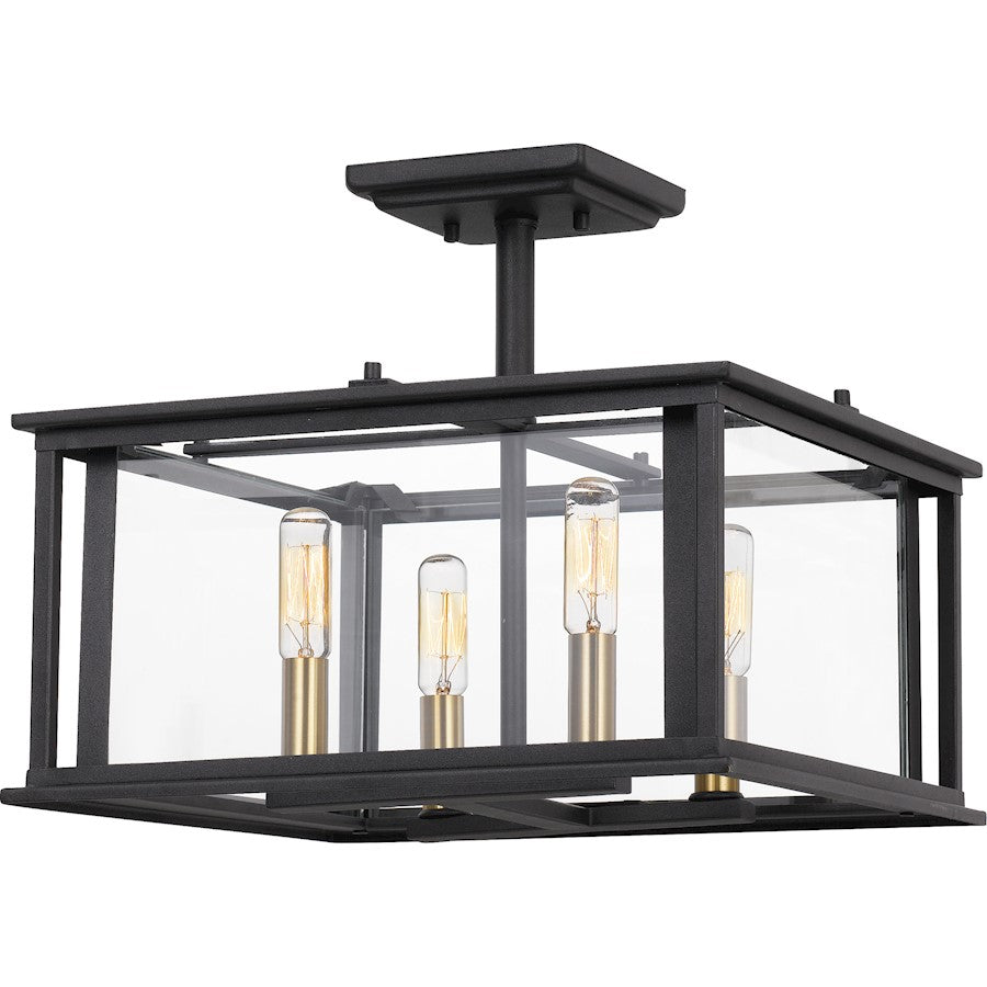 Citadel 4 Light Semi-Flush Mount, Earth Black