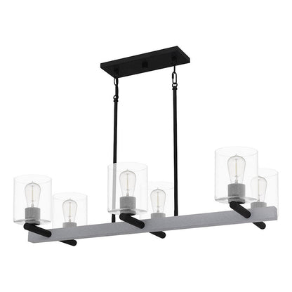 Caldwell Chandelier Light, Matte Black/Clear