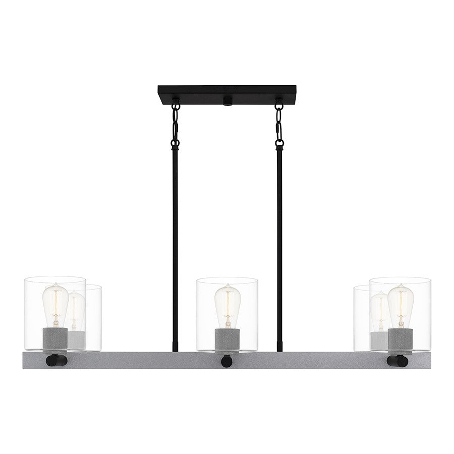 Caldwell Chandelier Light, Matte Black/Clear