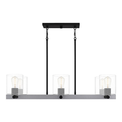 Caldwell Chandelier Light, Matte Black/Clear