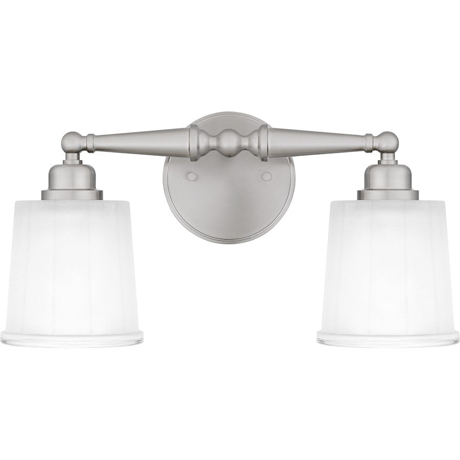 Quoizel Cecilia 2 Light Bath Light, Nickel/Clear Sandblasted - CEC8616BN