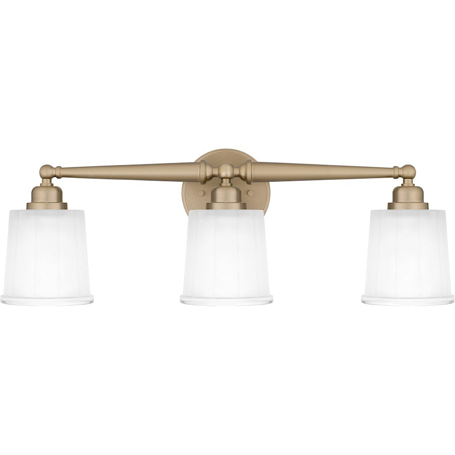 Quoizel Cecilia 3 Light Bath Light, Bronze Gold/Clear Sandblasted - CEC8624BGD