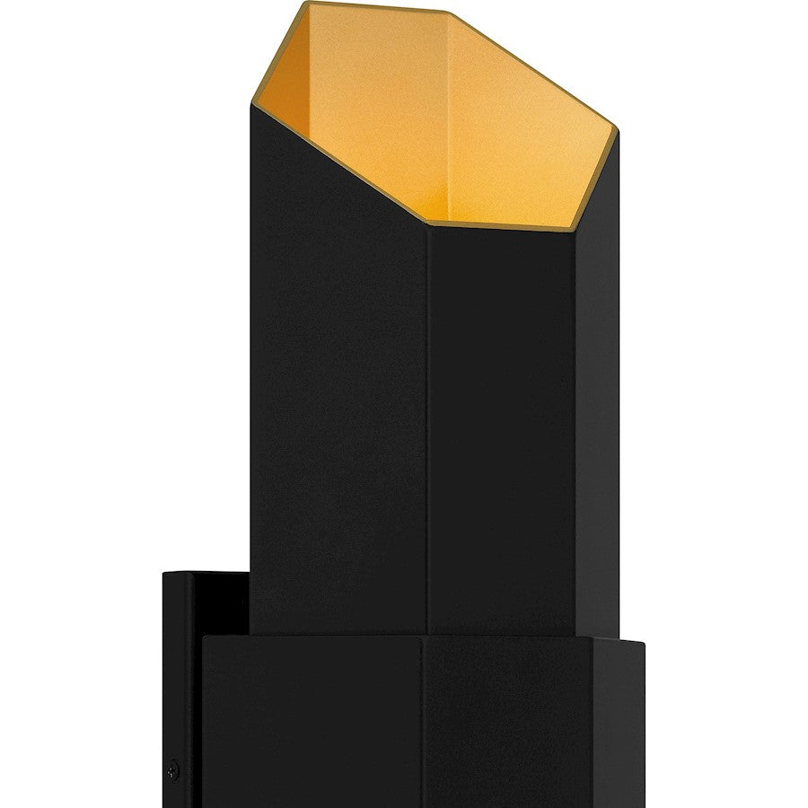 Chasm Outdoor Lantern, Matte Black Gold