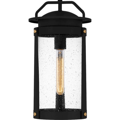 Clifton 1 Light 19" Outdoor Lantern, Earth Black/Clear Seedy