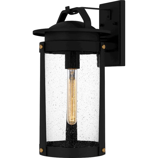 Clifton 1 Light Outdoor Lantern, Earth Black/Clear Seedy