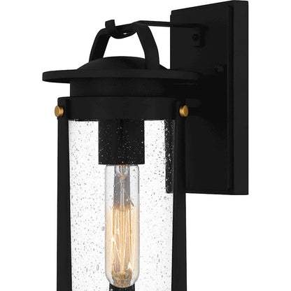 Clifton 1 Light Outdoor Lantern, Earth Black/Clear Seedy