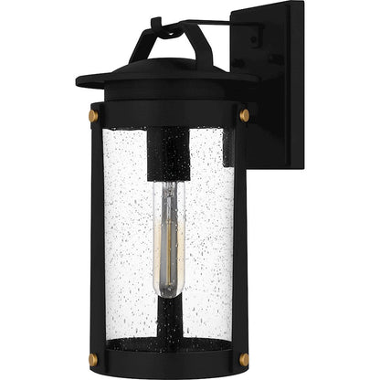 Clifton 1 Light Outdoor Lantern, Earth Black/Clear Seedy