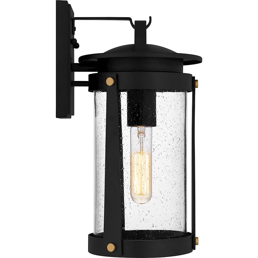 Clifton 1 Light Outdoor Lantern, Earth Black/Clear Seedy