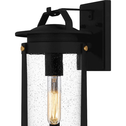 Clifton 1 Light Outdoor Lantern, Earth Black/Clear Seedy