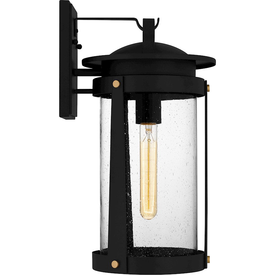 Clifton 1 Light Outdoor Lantern, Earth Black/Clear Seedy