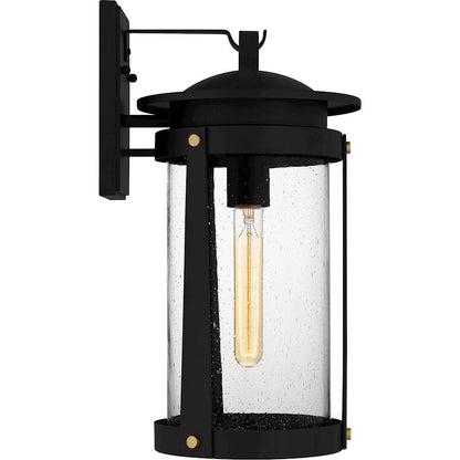 Clifton 1 Light Outdoor Lantern, Earth Black/Clear Seedy