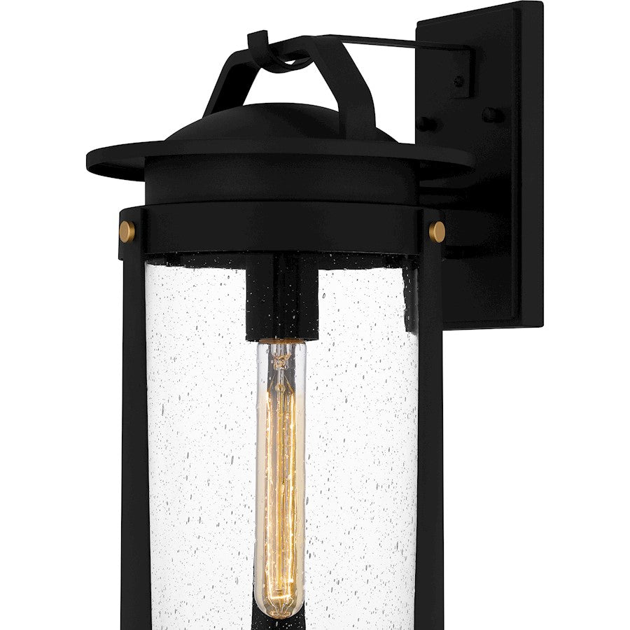 Clifton 1 Light Outdoor Lantern, Earth Black/Clear Seedy