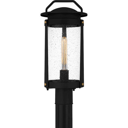 Clifton 1 Light 20" Outdoor Lantern, Earth Black/Clear Seedy