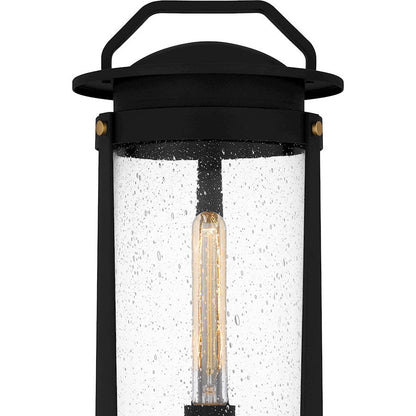 Clifton 1 Light 20" Outdoor Lantern, Earth Black/Clear Seedy