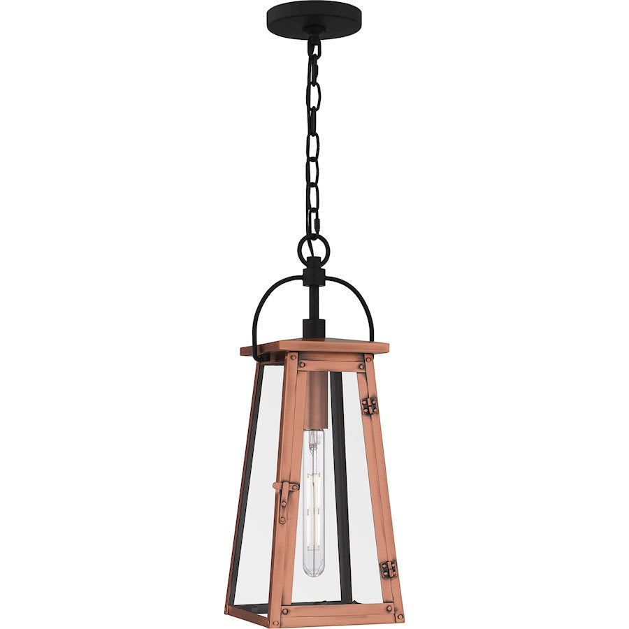 Quoizel Carolina 1 Light 19" Outdoor Lantern, Aged Copper/Clear - CLN1907AC