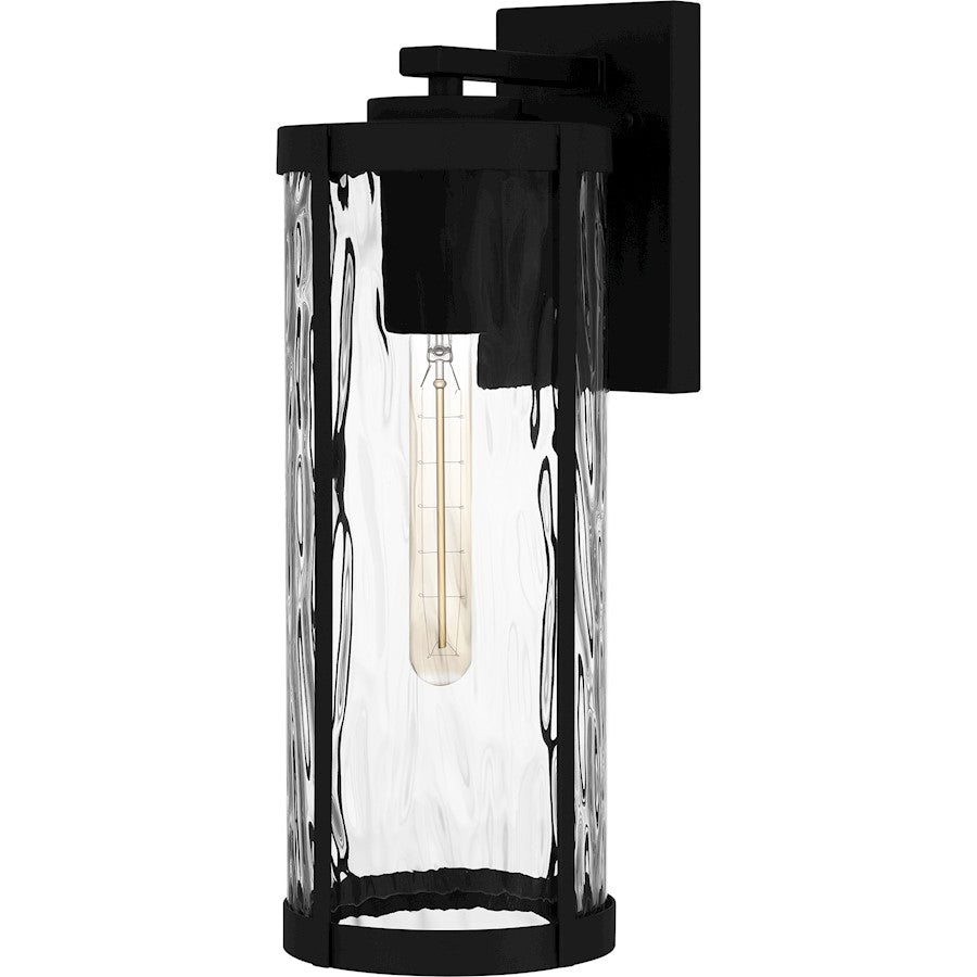 Culpo 1 Light Outdoor Lantern, Matte Black/Clear Water